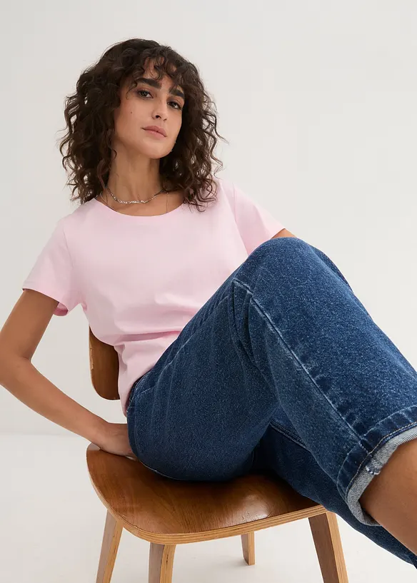 Topp med rund hals (5-pack), bonprix