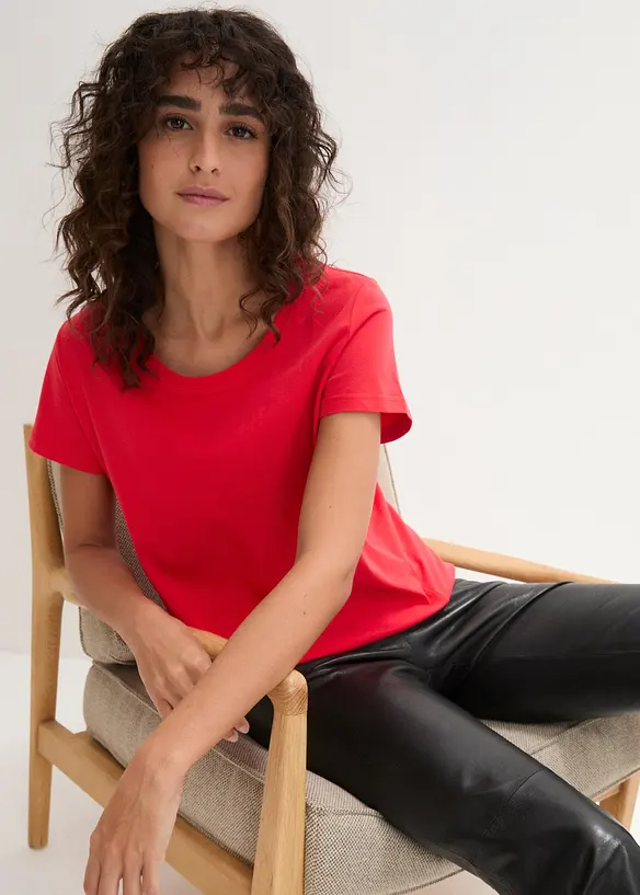 Topp med rund hals (5-pack), bonprix