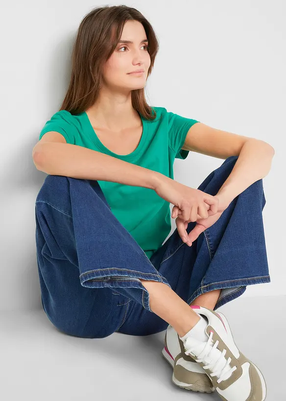 Topp med rund hals (5-pack), bonprix