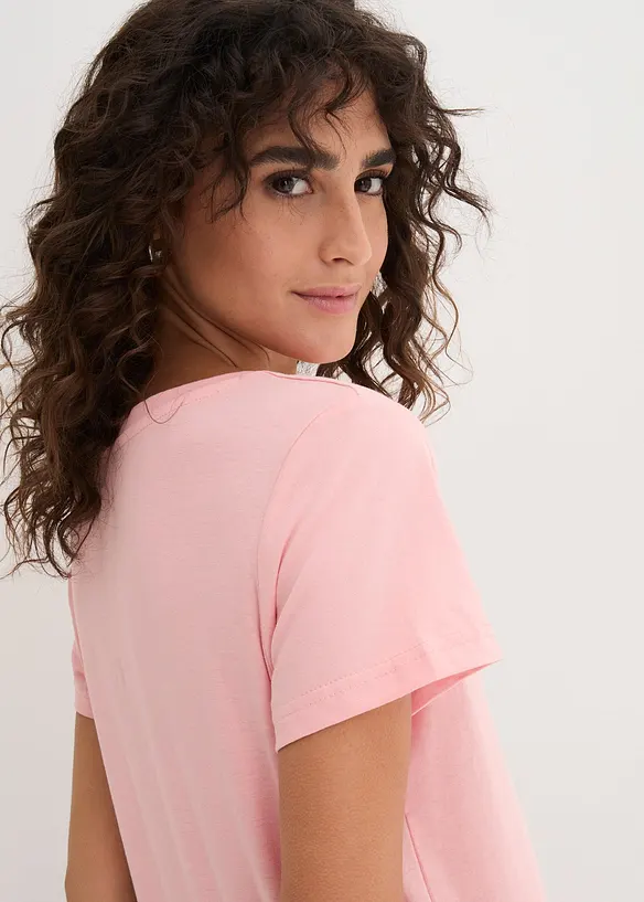 Topp med rund hals (5-pack), bonprix