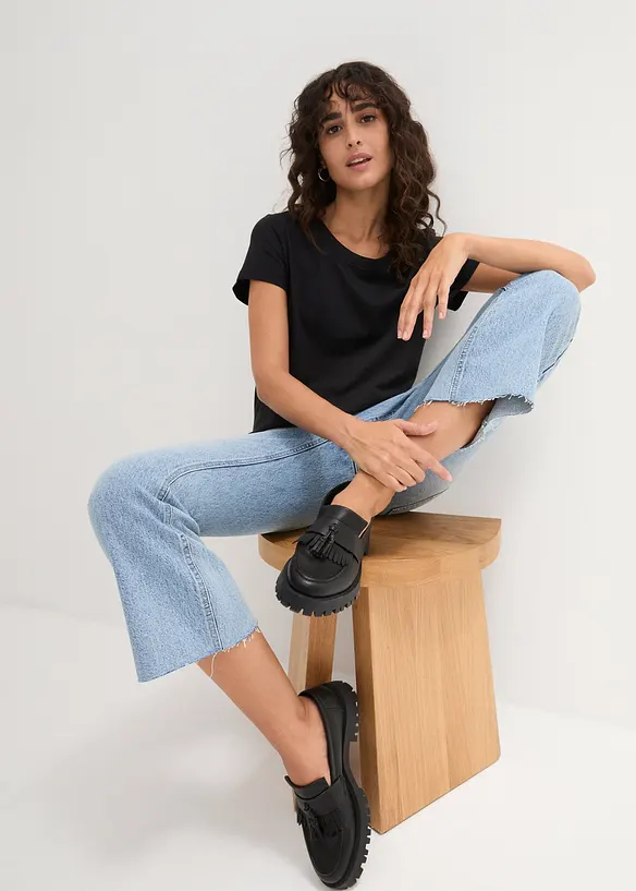 Topp med rund hals (5-pack), bonprix