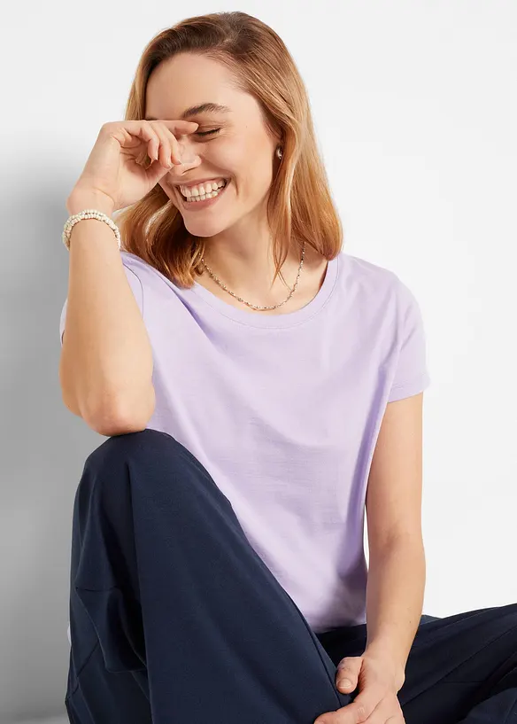 Topp med rund hals (5-pack), bonprix