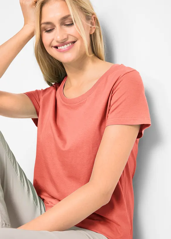 Topp med rund hals (5-pack), bonprix