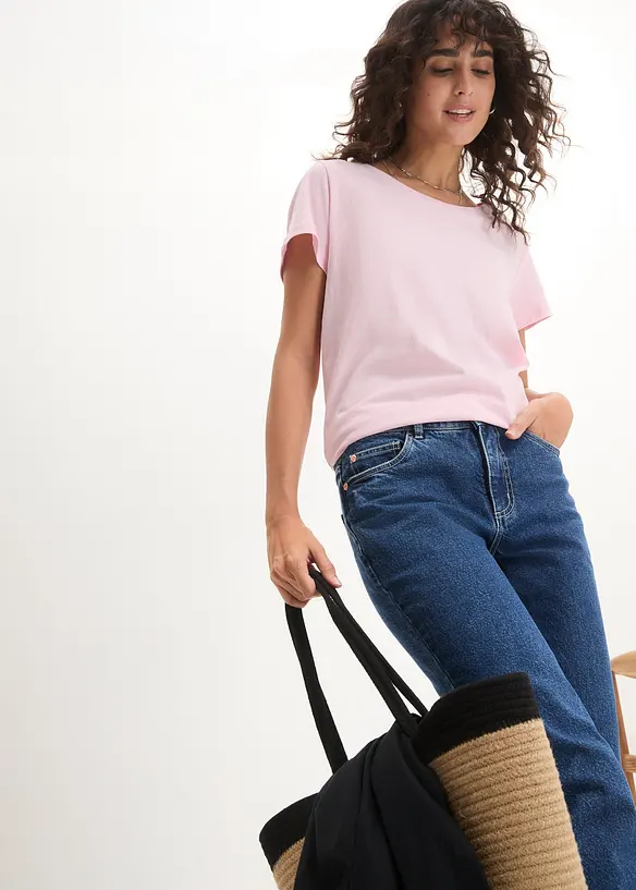 Topp med rund hals (5-pack), bonprix