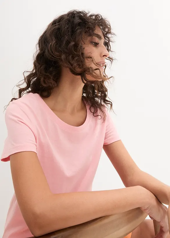 Topp med rund hals (5-pack), bonprix