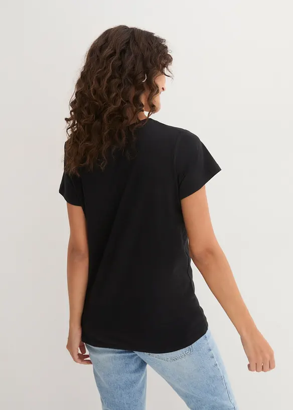 Topp med rund hals (5-pack), bonprix