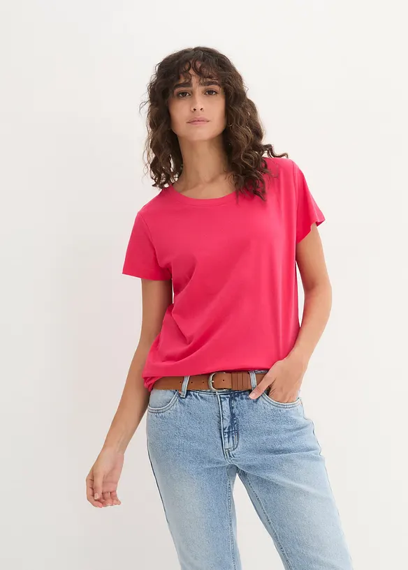 Topp med rund hals (5-pack), bonprix