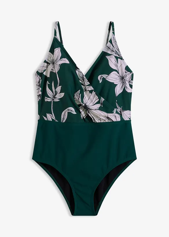 Shape-badedrakt med V-hals, lett formende, bonprix