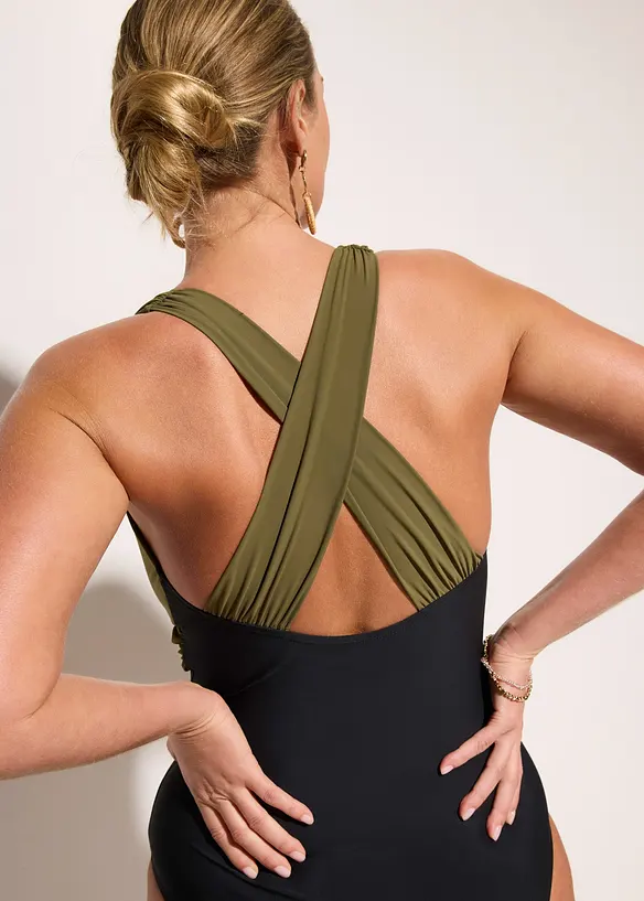 Shape-badedrakt med V-hals, lett formende, bonprix