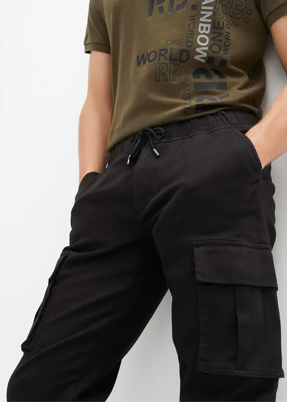 Regular Fit slip on-cargobukse, Straight, bonprix