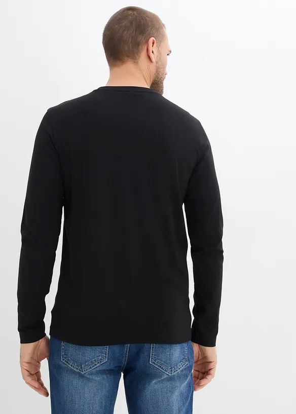 Langermet topp i 100% &oslash;kologisk bomull, Slim Fit, bonprix