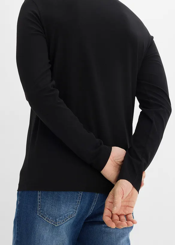 Langermet topp i 100% &oslash;kologisk bomull, Slim Fit, bonprix
