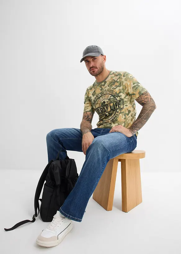 T-skjorte i 100% &oslash;kologisk bomull, Slim Fit, bonprix