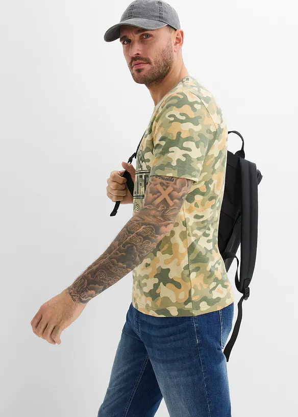 T-skjorte i 100% &oslash;kologisk bomull, Slim Fit, bonprix