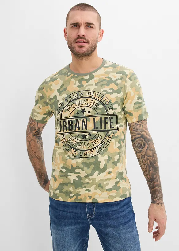 T-skjorte i 100% &oslash;kologisk bomull, Slim Fit, bonprix