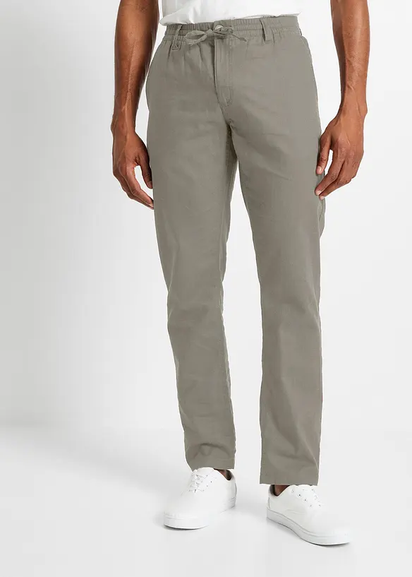 Regular Fit-chinos av luftig linmiks, Straight, bonprix
