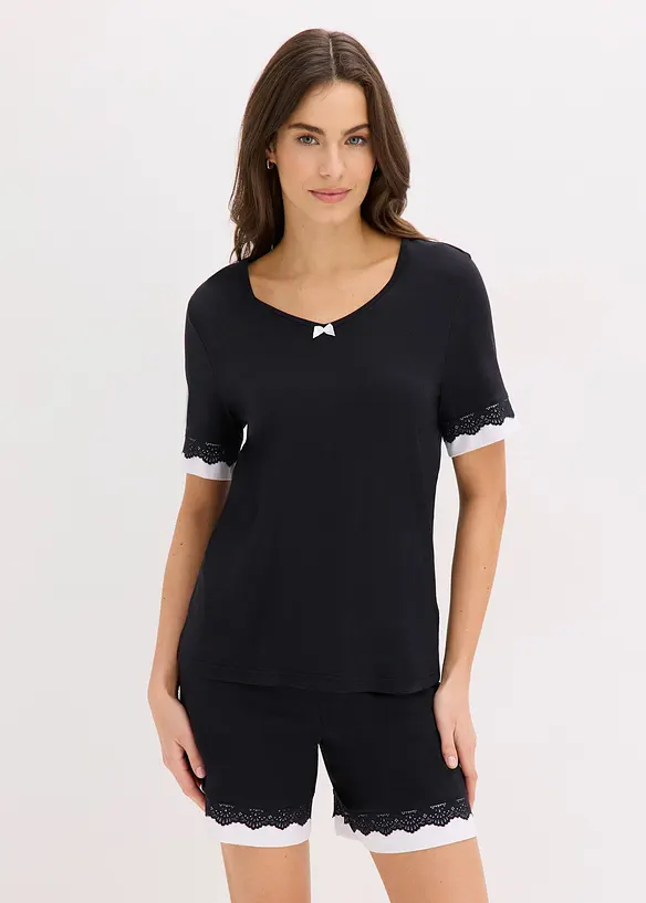 Kort pyjamas i myk viskosemiks, bonprix