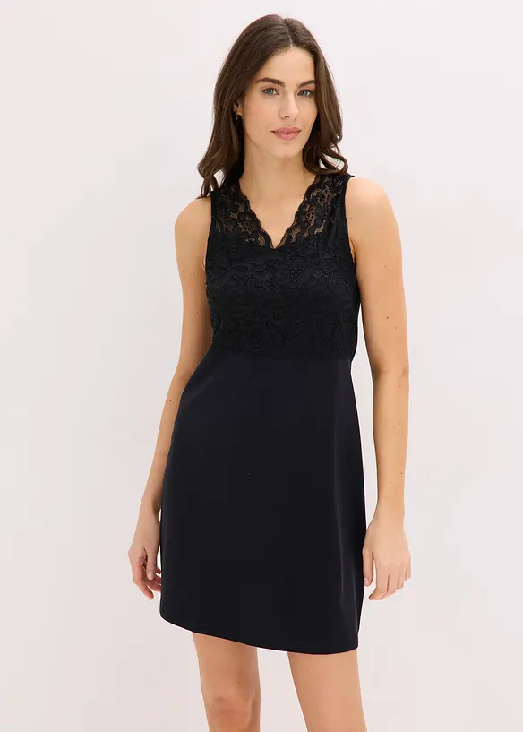 Nattkjole med blondebesetning, bonprix