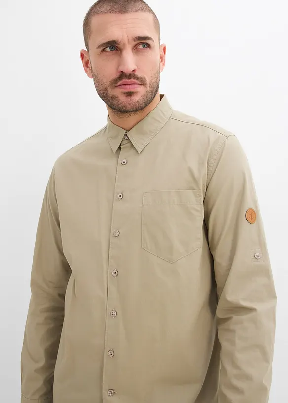 Langermet skjorte i 100% &oslash;kologisk bomull, bonprix