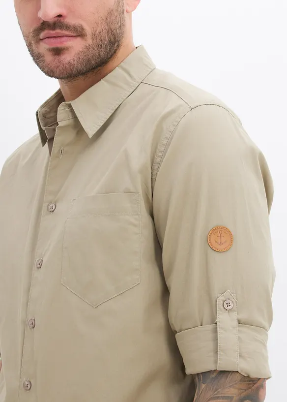 Langermet skjorte i 100% &oslash;kologisk bomull, bonprix