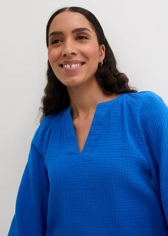 Oversized bluse i musselin, bonprix