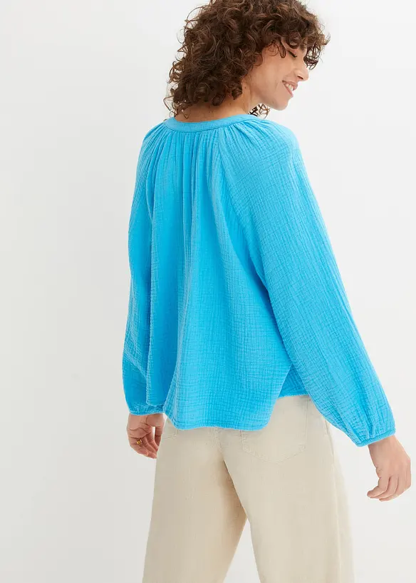 Oversized bluse i musselin, bonprix
