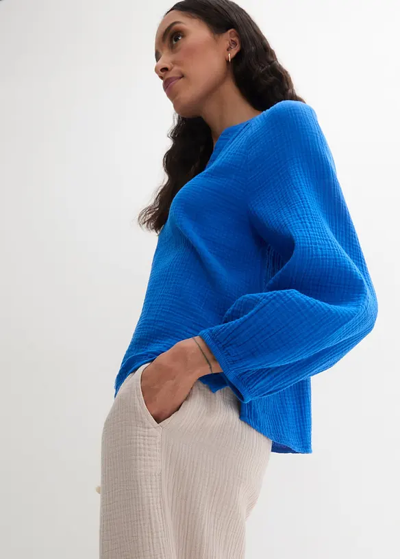 Oversized bluse i musselin, bonprix