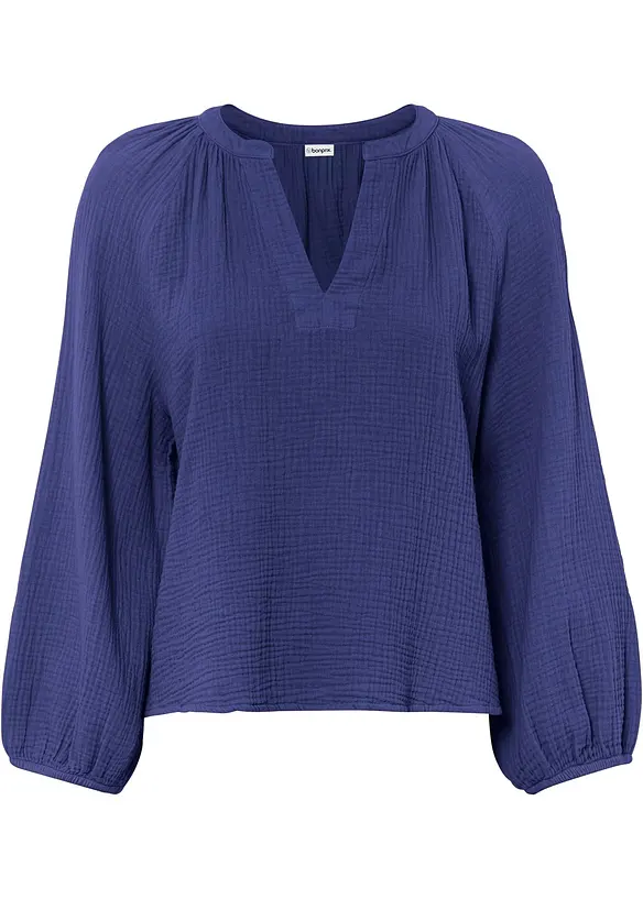 Oversized bluse i musselin, bonprix