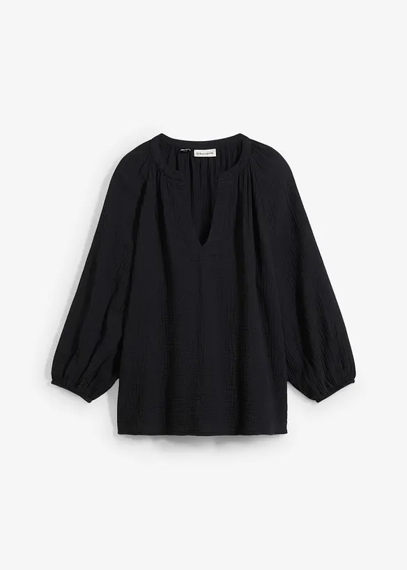 Oversized bluse i musselin, bonprix