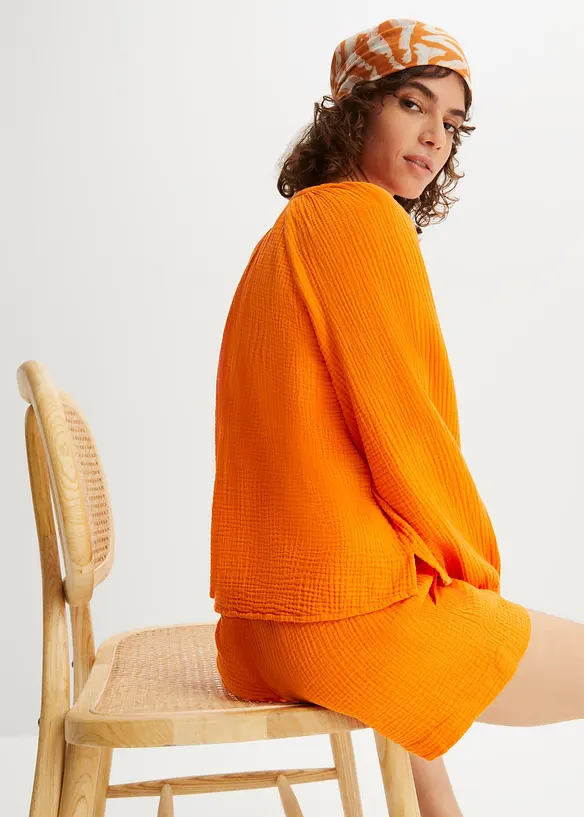 Oversized bluse i musselin, bonprix