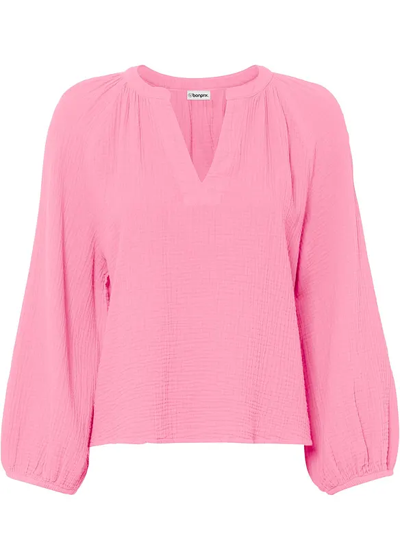 Oversized bluse i musselin, bonprix