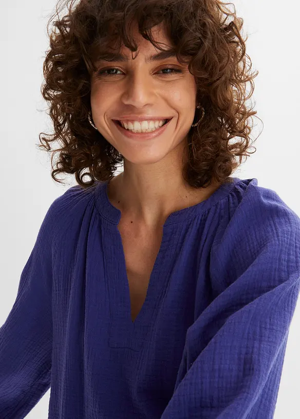 Oversized bluse i musselin, bonprix