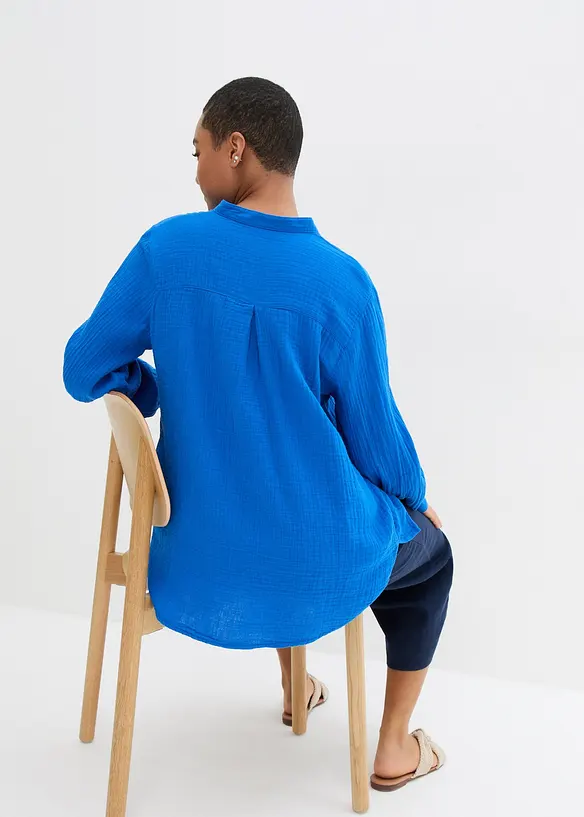 Lang bluse i luftig musselin, bonprix