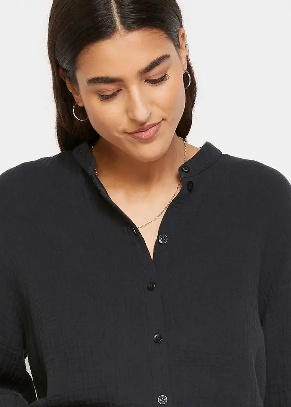 Lang bluse i luftig musselin, bonprix