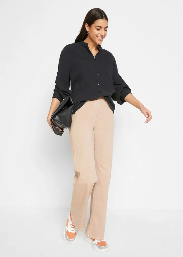 Lang bluse i luftig musselin, bonprix