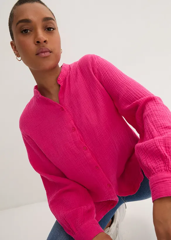 Lang bluse i luftig musselin, bonprix