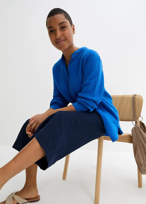 Lang bluse i luftig musselin, bonprix