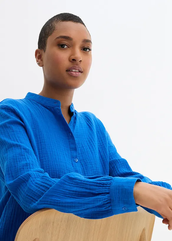 Lang bluse i luftig musselin, bonprix