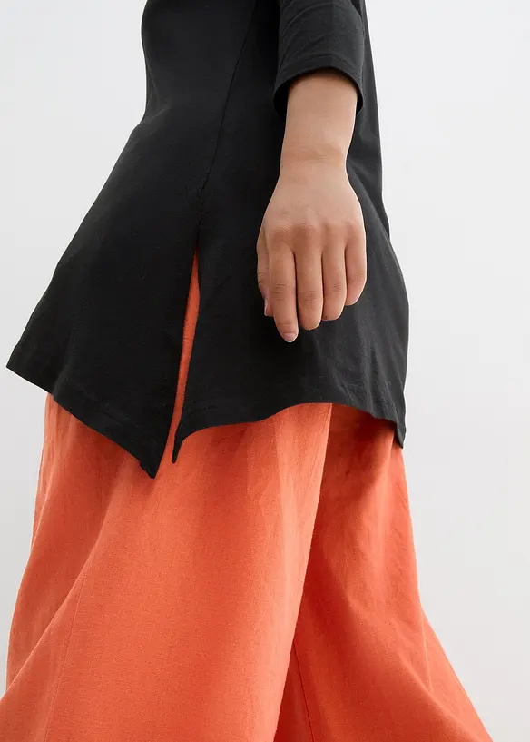 Lang topp i bomull med viskose, bonprix