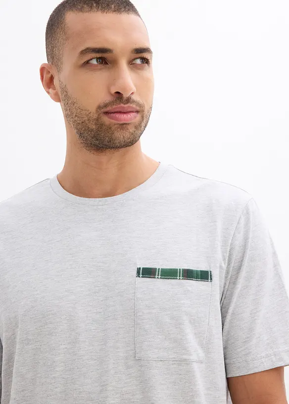 Kort pyjamas, kortermet med lomme, bonprix