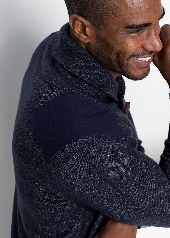 Finstrikket genser med sjalkrage, bonprix