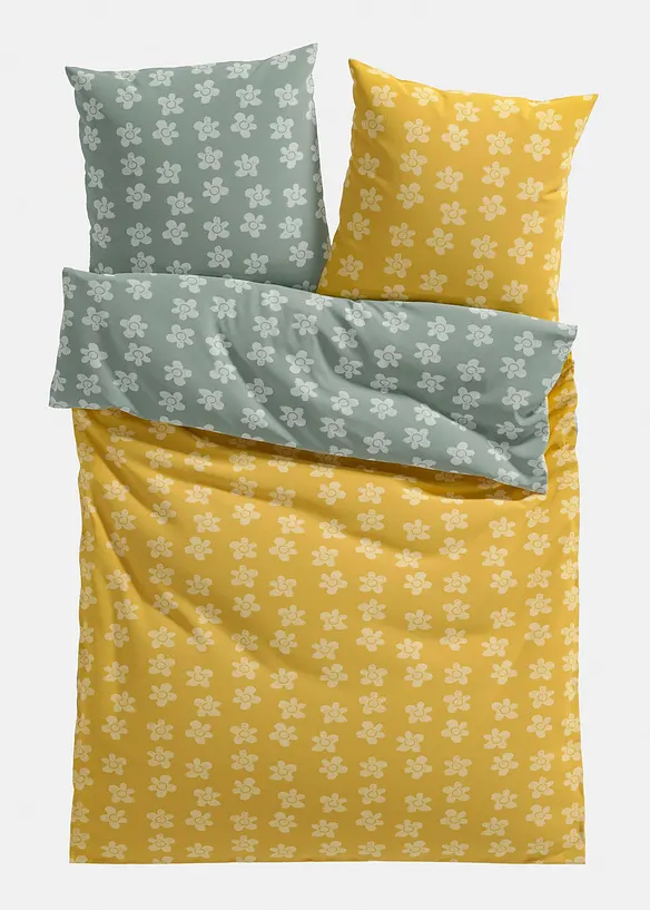 Vendbart sengesett i bomullsmiks, bonprix