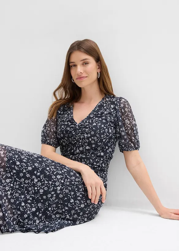 Jerseykjole i tynn mesh, bonprix