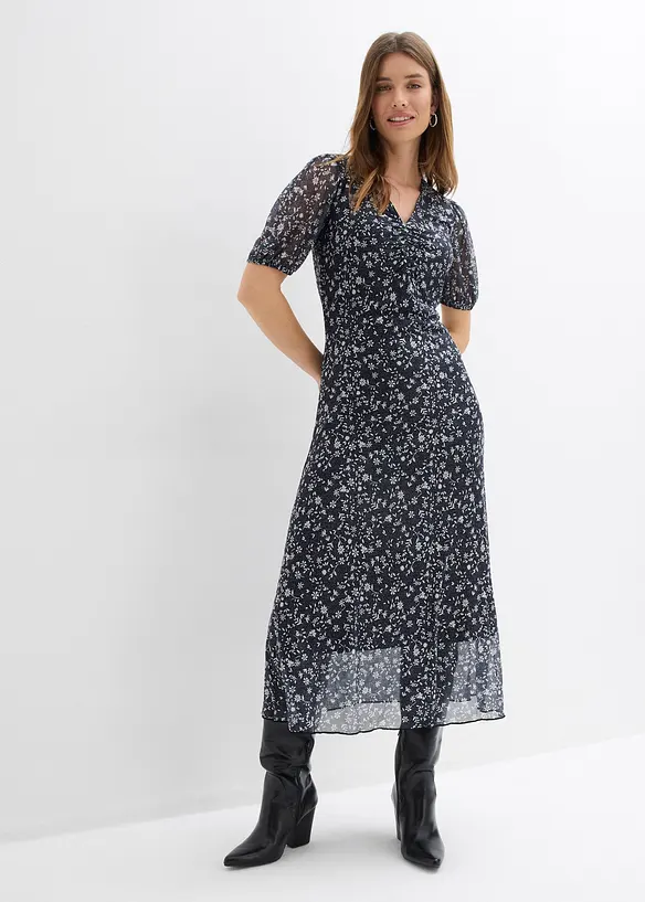 Jerseykjole i tynn mesh, bonprix