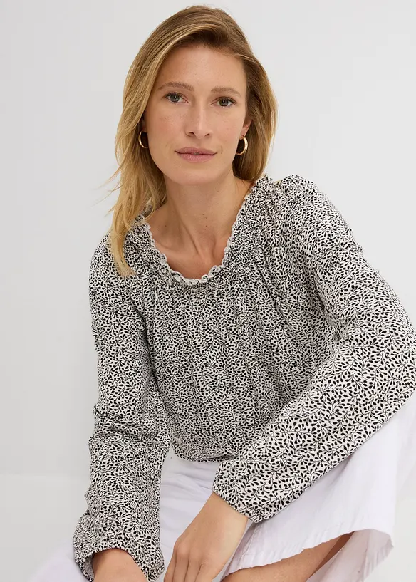 Langermet topp i viskosemiks, bonprix