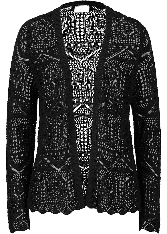 Cardigan med hullm&oslash;nster, bonprix
