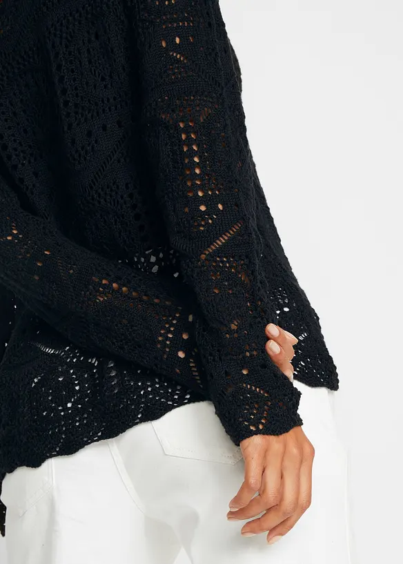 Cardigan med hullm&oslash;nster, bonprix