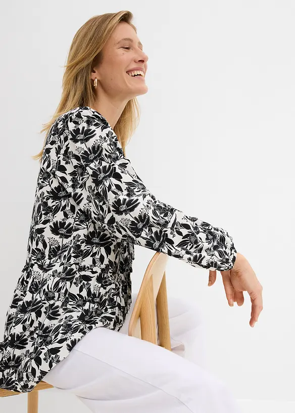 Lang tunika i viskose, bonprix