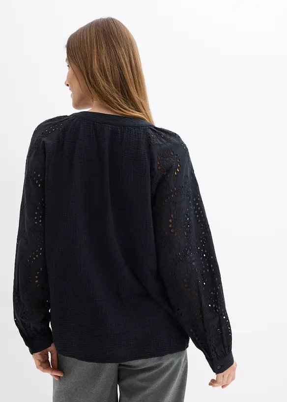 Bluse i luftig musselin, bonprix
