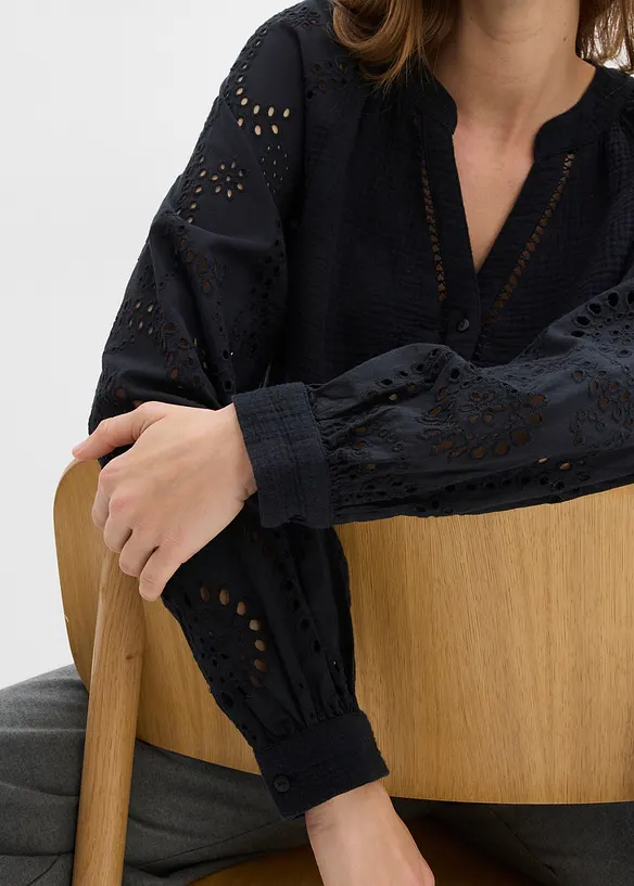 Bluse i luftig musselin, bonprix